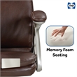 Pemberly Row Brown Faux Leather Mid Back Swivel Office Chair