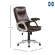 Pemberly Row Brown Faux Leather Mid Back Swivel Office Chair