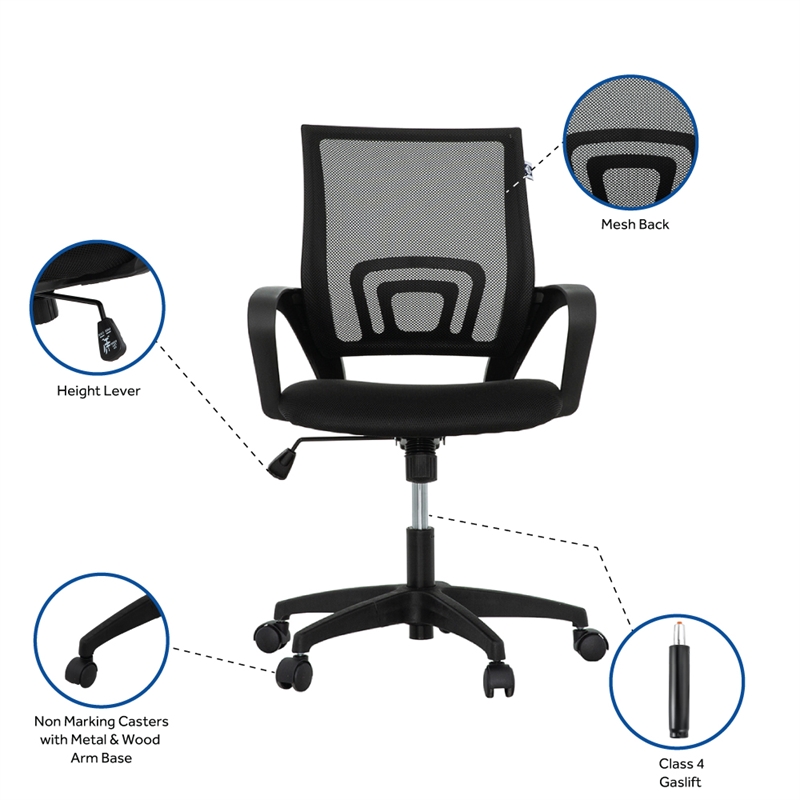 Pemberly Row Ergonomic Mesh Office Chair with Tilt Adjustment