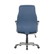 Pemberly Row Blue Faux Leather Office Chair with Memory Foam