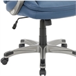 Pemberly Row Blue Faux Leather Office Chair with Memory Foam