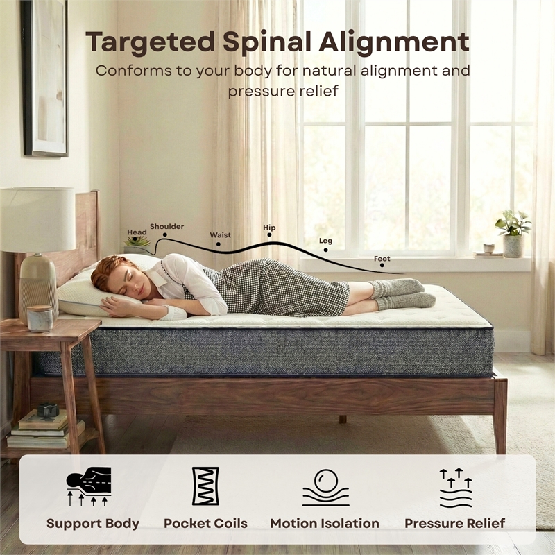 Pemberly Row Contemporary 10-inch Full Gel Memory Foam Hybrid Mattress