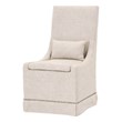 Pemberly Row Upholstered Fabric Dining Chair With Nail Heads in Beige (Set of 2)