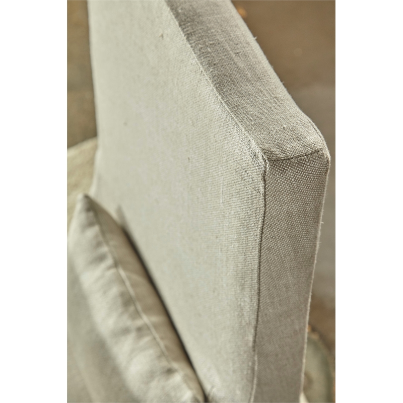 Pemberly Row Linen Slip Cover Dining Chair in Beige (Set of 2)