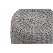 Pemberly Row Contemporary Barrel-Shaped Fabric Rope Accent Table in Gray