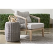 Pemberly Row Contemporary Barrel-Shaped Fabric Rope Accent Table in Gray
