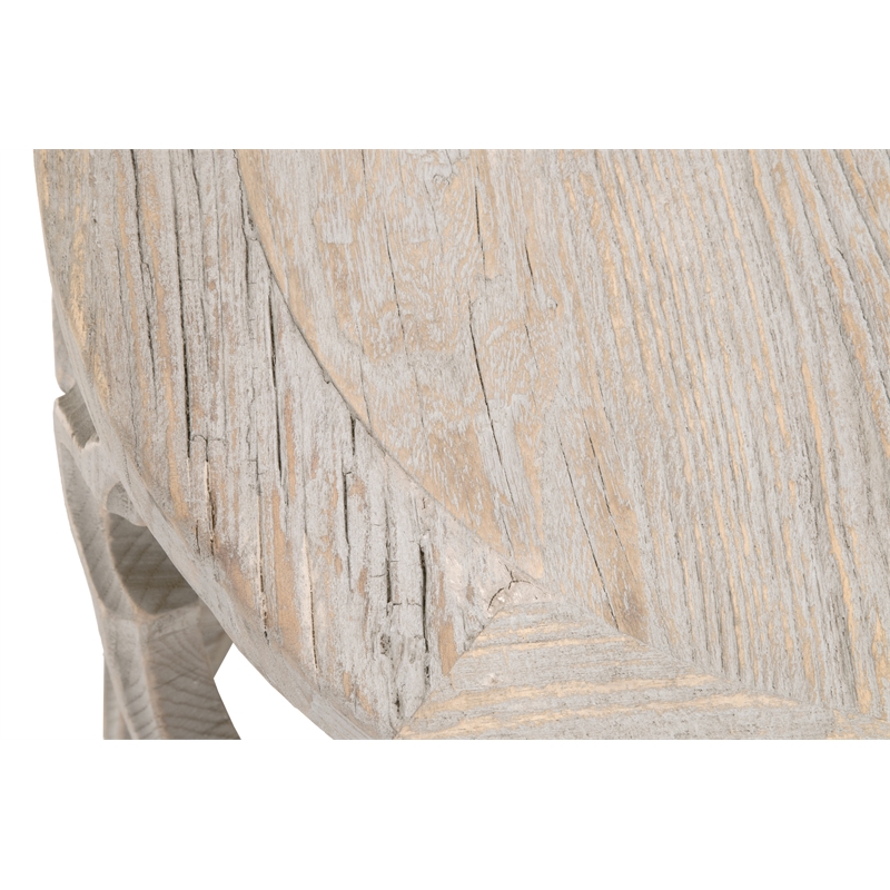 Pemberly Row Contemporary Reclaimed Elm Wood End Table in Smoke Gray