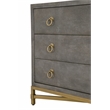 Pemberly Row 3-Drawer Faux Shagreen Resin Nightstand in Gray