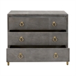 Pemberly Row 3-Drawer Faux Shagreen Resin Nightstand in Gray