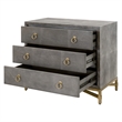 Pemberly Row 3-Drawer Faux Shagreen Resin Nightstand in Gray