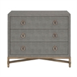 Pemberly Row 3-Drawer Faux Shagreen Resin Nightstand in Gray