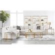 Pemberly Row Marble Veneer Nesting Coffee Table in White/Gold