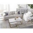 Pemberly Row Marble Veneer Nesting Coffee Table in White/Gold