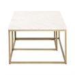 Pemberly Row Marble Veneer Nesting Coffee Table in White/Gold