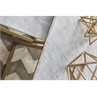 Pemberly Row Marble Veneer Nesting Coffee Table in White/Gold
