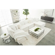 Pemberly Row Fabric Modular Armless Chair With Down Cushions in White