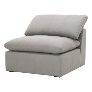 Pemberly Row Fabric Modular Armless Chair With Down Cushions in Gray
