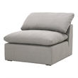 Pemberly Row Fabric Modular Armless Chair With Down Cushions in Gray
