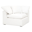 Pemberly Row Fabric Modular Corner Chair With Down Pillow in White