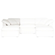 Pemberly Row Fabric Modular Corner Chair With Down Pillow in White
