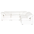 Pemberly Row Fabric Modular Corner Chair With Down Pillow in White
