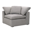 Pemberly Row Fabric Modular Corner Chair With Down Pillow in Gray