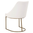 Pemberly Row Fabric Dining Chair With Brushed Gold Base in White (Set of 2)