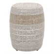 Pemberly Row Contemporary Barrel-Shaped Rope Accent Table in Taupe Gray