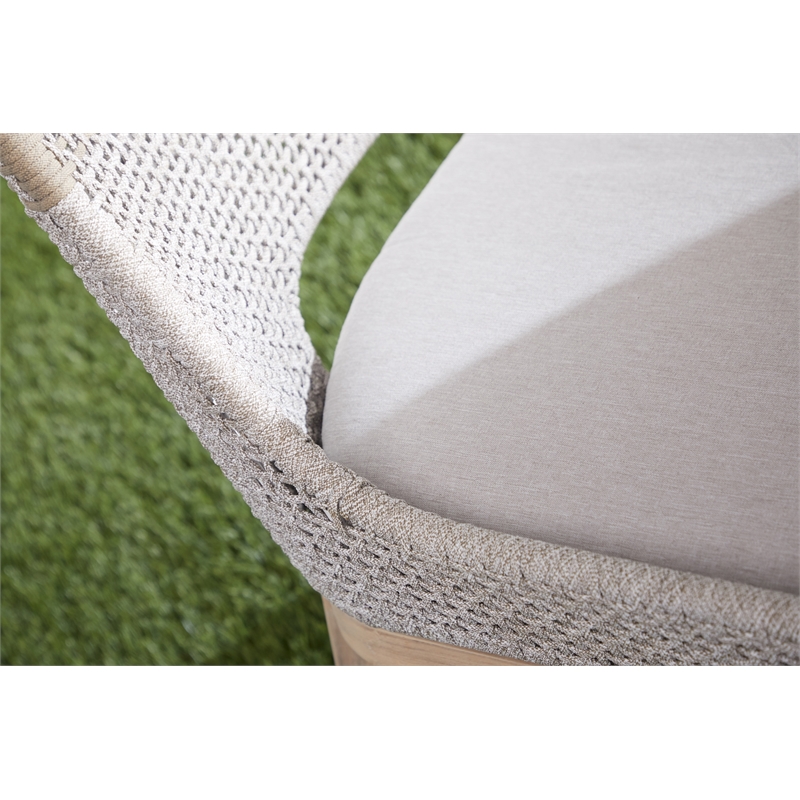 Pemberly Row Rope Weave Outdoor Dining Chair in Gray (Set of 2)