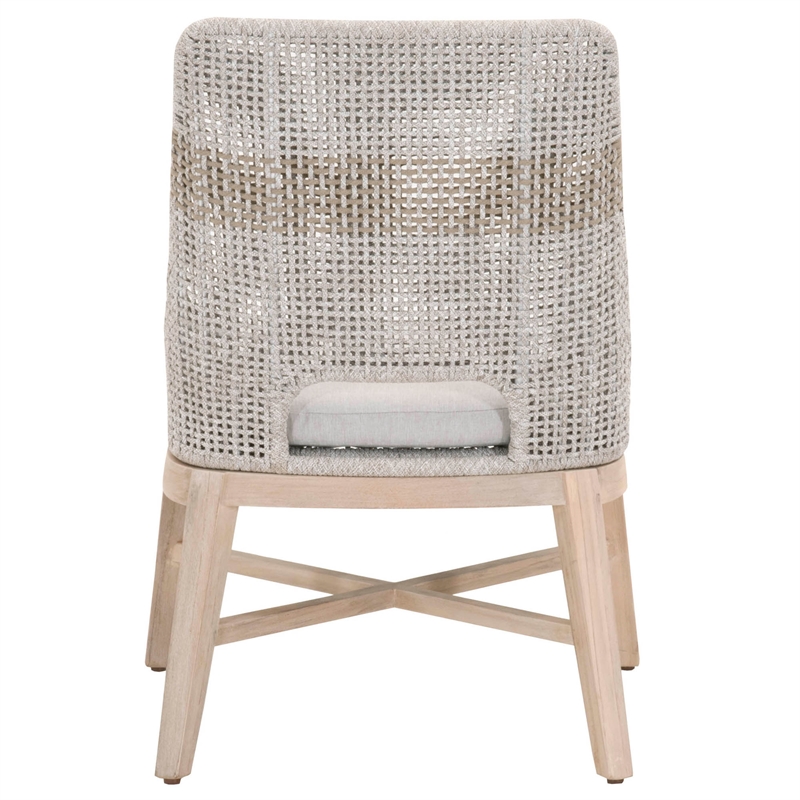 Pemberly Row Rope Weave Outdoor Dining Chair in Gray (Set of 2)