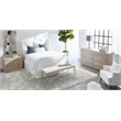 Pemberly Row Upholstered Wingback Fabric Queen Bed Frame in White