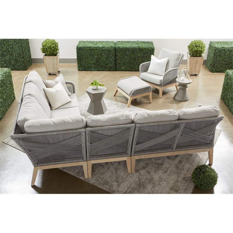Pemberly Row Pawn-Shaped Concrete Accent Table in Slate Gray