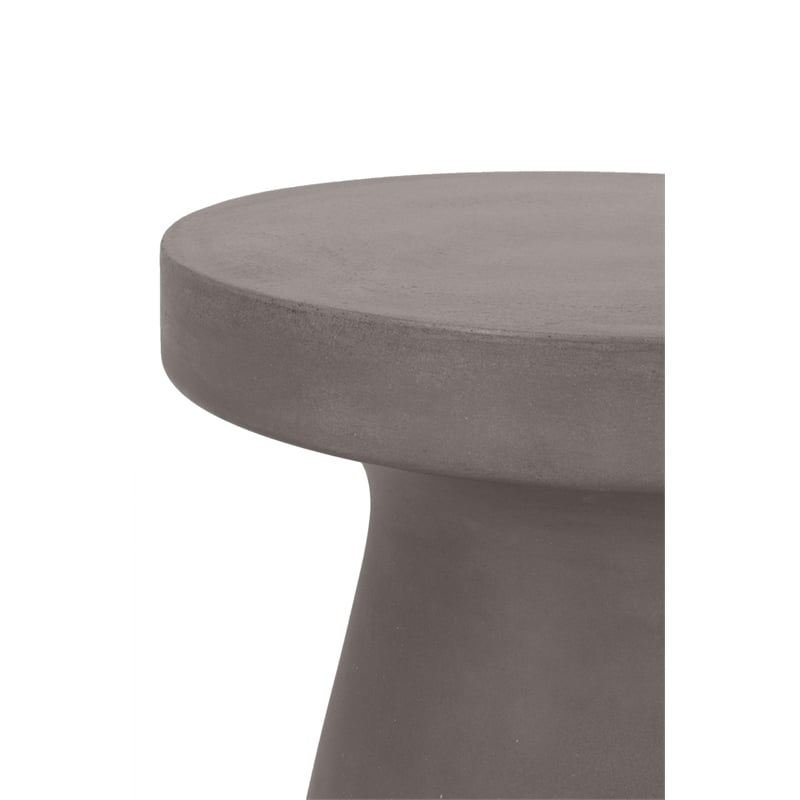 Pemberly Row Tack-Shaped Concrete Accent Table in Slate Gray