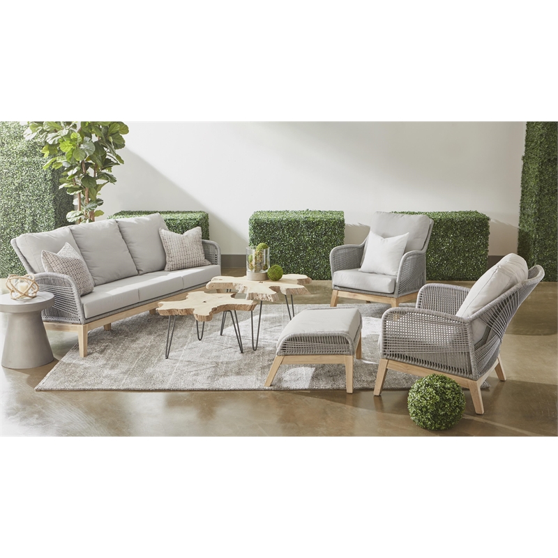 Pemberly Row Tack-Shaped Concrete Accent Table in Slate Gray