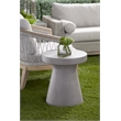 Pemberly Row Tack-Shaped Concrete Accent Table in Slate Gray
