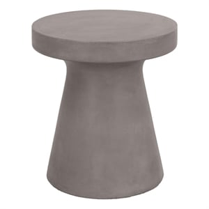 Pemberly Row Tack-Shaped Concrete Accent Table in Slate Gray