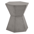 Pemberly Row Hexagon Hourglass Concrete Accent Table in Slate Gray