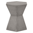 Pemberly Row Hexagon Hourglass Concrete Accent Table in Slate Gray