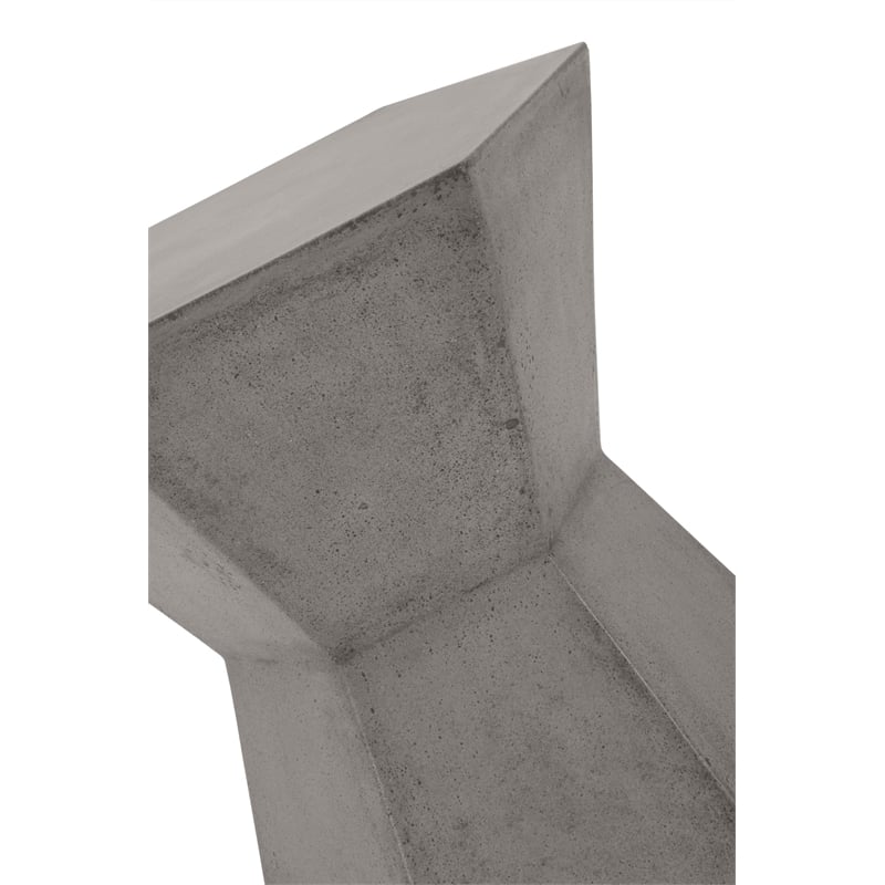 Pemberly Row Hexagon Hourglass Concrete Accent Table in Slate Gray