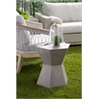 Pemberly Row Hexagon Hourglass Concrete Accent Table in Slate Gray
