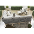 Pemberly Row Hexagon Hourglass Concrete Accent Table in Slate Gray