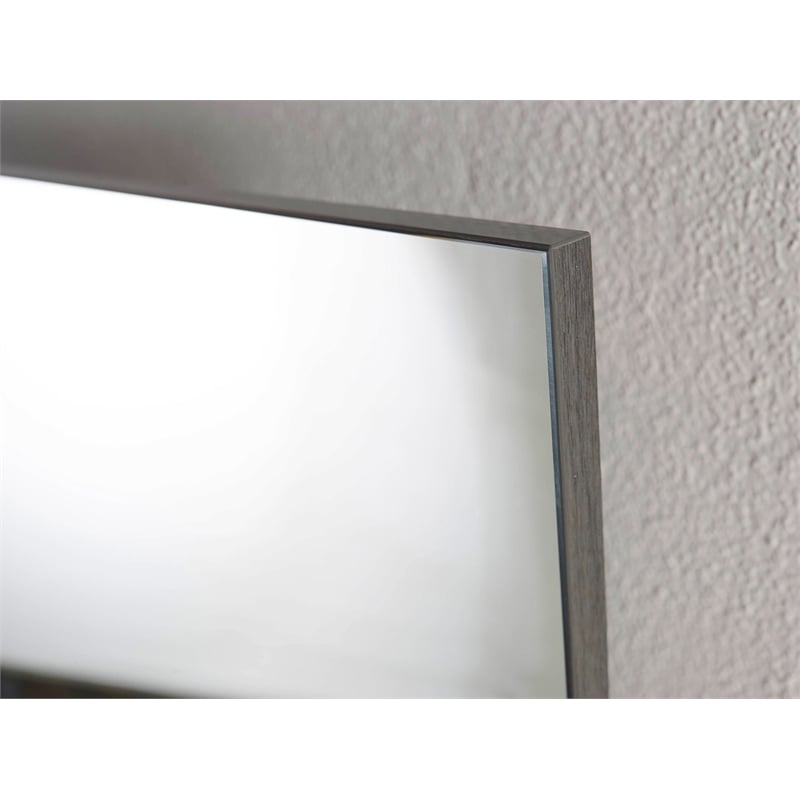 Pemberly Row Frameless Dresser Mirror in Gray Birch High Gloss