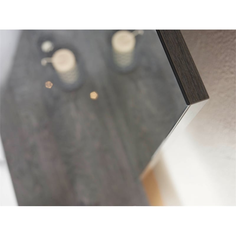 Pemberly Row Frameless Dresser Mirror in Gray Birch High Gloss