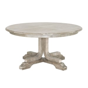 Pemberly Row 60&quot Round Extension Wood Dining Table in Natural Gray