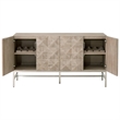 Pemberly Row Wood Media Sideboard With Wine Racks in Natural Gray