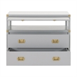 Pemberly Row 2-Drawer Wood Nightstand With Pull-Out Tray in Gray