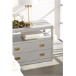 Pemberly Row 2-Drawer Wood Nightstand With Pull-Out Tray in Gray