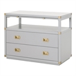 Pemberly Row 2-Drawer Wood Nightstand With Pull-Out Tray in Gray