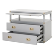 Pemberly Row 2-Drawer Wood Nightstand With Pull-Out Tray in Gray