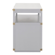 Pemberly Row 2-Drawer Wood Nightstand With Pull-Out Tray in Gray